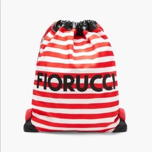 Fiorucci Red/White Stripe Drawstring Beach Bag